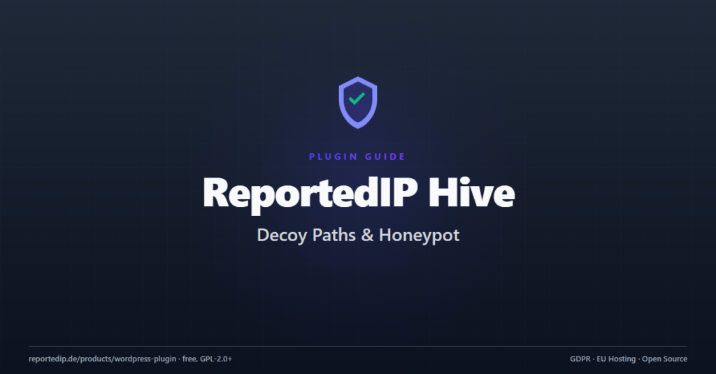 ReportedIP Hive plugin guide cover — WordPress honeypot decoy paths